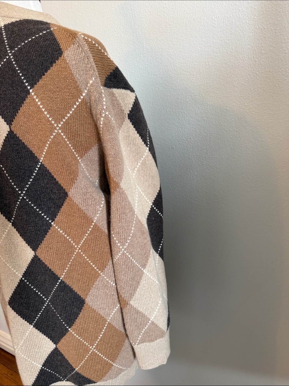 Nili Lotan Wool Argyle Cardigan - Picture 4 of 6